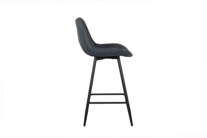 Lot de Chaises de Bar ARIANE en Tissu Bleu Foncé - 46 x 55 cm ROUSSEAU