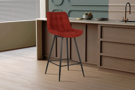 Lot de Chaises de Bar ARIANE en Tissu Rouge - 46 x 55 cm ROUSSEAU