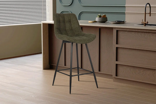 Lot de Chaises de Bar ARIANE en Tissu Vert - 46 x 55 cm ROUSSEAU