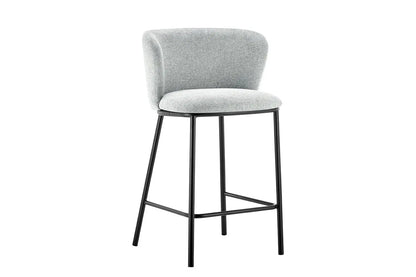 Lot de Chaises de Bar ARTHURO en Tissu Gris Clair - 53 x 50.5 cm ROUSSEAU