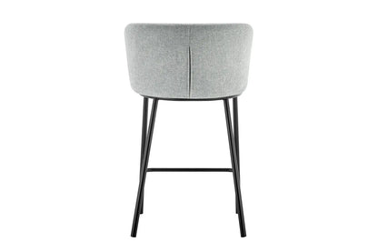 Lot de Chaises de Bar ARTHURO en Tissu Gris Clair - 53 x 50.5 cm ROUSSEAU