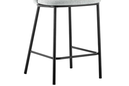 Lot de Chaises de Bar ARTHURO en Tissu Gris Clair - 53 x 50.5 cm ROUSSEAU