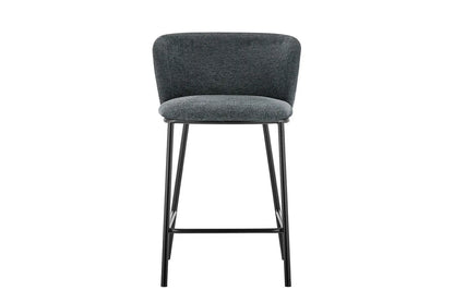 Lot de Chaises de Bar ARTHURO en Tissu Gris Foncé - 53 x 50.5 cm ROUSSEAU