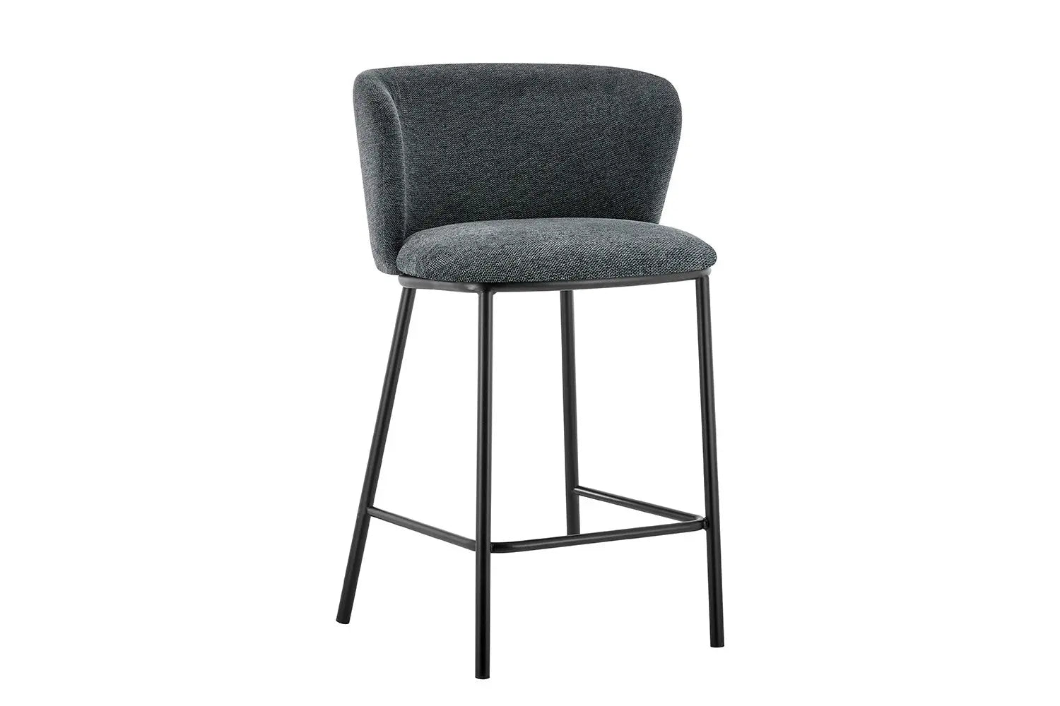 Lot de Chaises de Bar ARTHURO en Tissu Gris Foncé - 53 x 50.5 cm ROUSSEAU