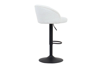 Lot de Chaises de Bar AYDA en Tissu Bouclé Blanc - 49 x 46 cm ROUSSEAU