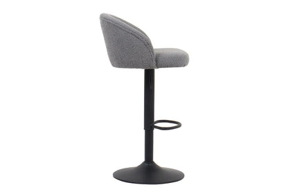 Lot de Chaises de Bar AYDA en Tissu Bouclé Gris Clair - 49 x 46 cm ROUSSEAU