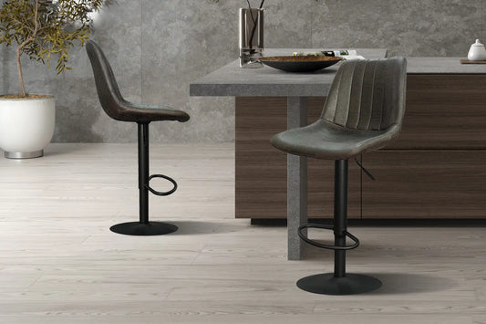 Lot de Chaises de Bar BAYA en PU Brun Foncé - 43 x 50 cm ROUSSEAU