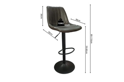 Lot de Chaises de Bar BAYA en PU Brun Foncé - 43 x 50 cm ROUSSEAU