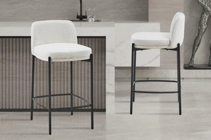 Lot de Chaises de Bar ELLYA Blanc - 37.5 x 46 cm ROUSSEAU