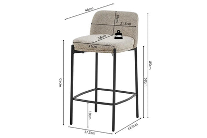 Lot de Chaises de Bar ELLYA Sable - 37.5 x 46 cm Tikoya
