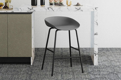 Lot de Chaises de Bar HANNA en PP Gris - 42.5 x 46 cm ROUSSEAU