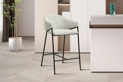 Lot de Chaises de Bar HINAYA en Tissu Gris Clair - 54 x 59 cm ROUSSEAU