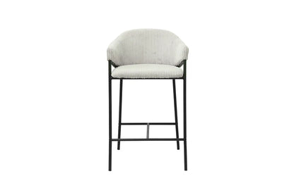 Lot de Chaises de Bar HINAYA en Tissu Gris Clair - 54 x 59 cm ROUSSEAU