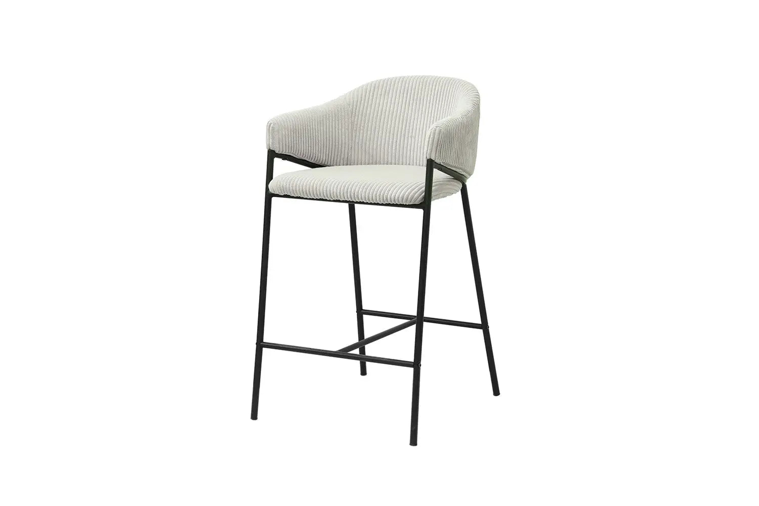 Lot de Chaises de Bar HINAYA en Tissu Gris Clair - 54 x 59 cm ROUSSEAU