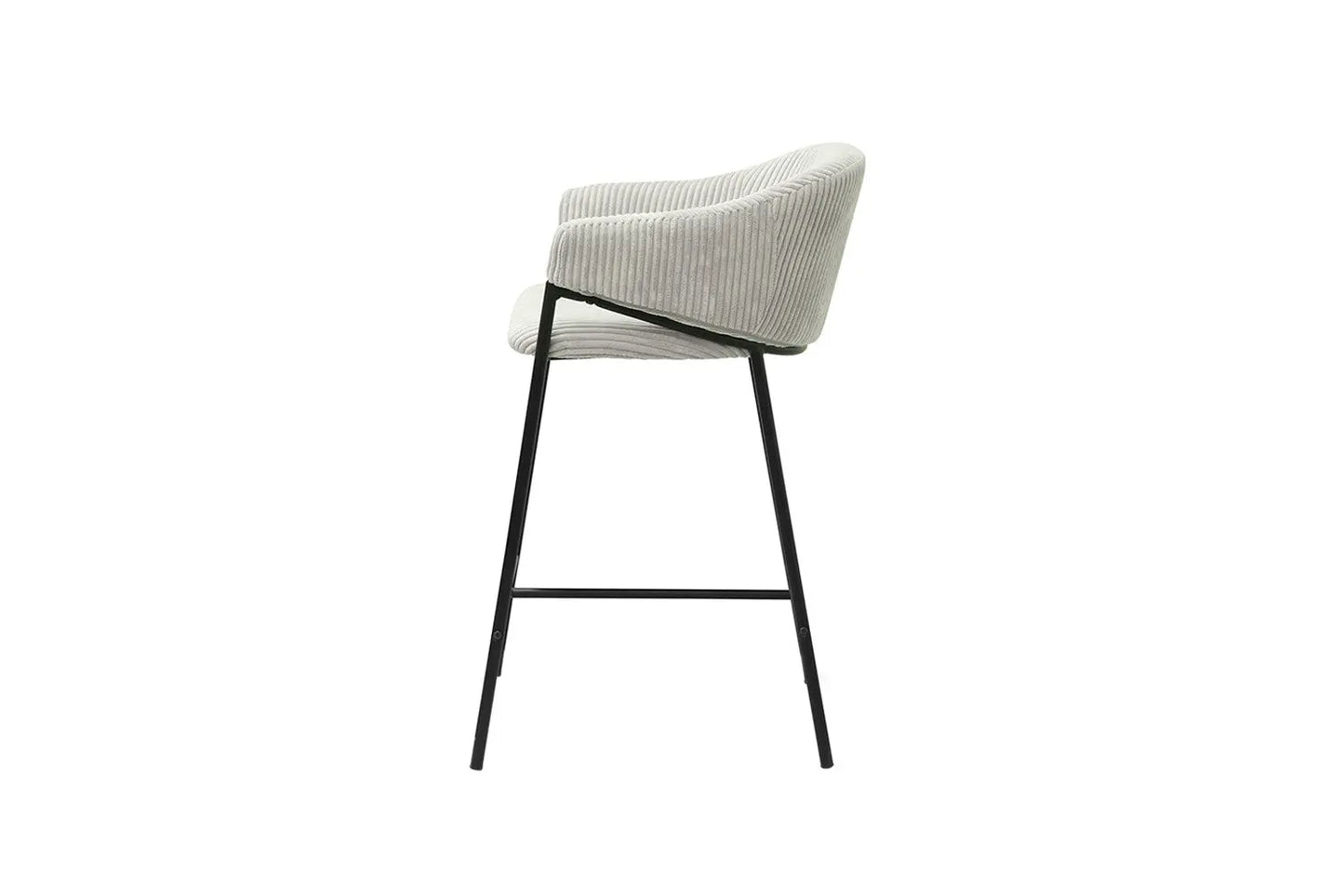 Lot de Chaises de Bar HINAYA en Tissu Gris Clair - 54 x 59 cm ROUSSEAU