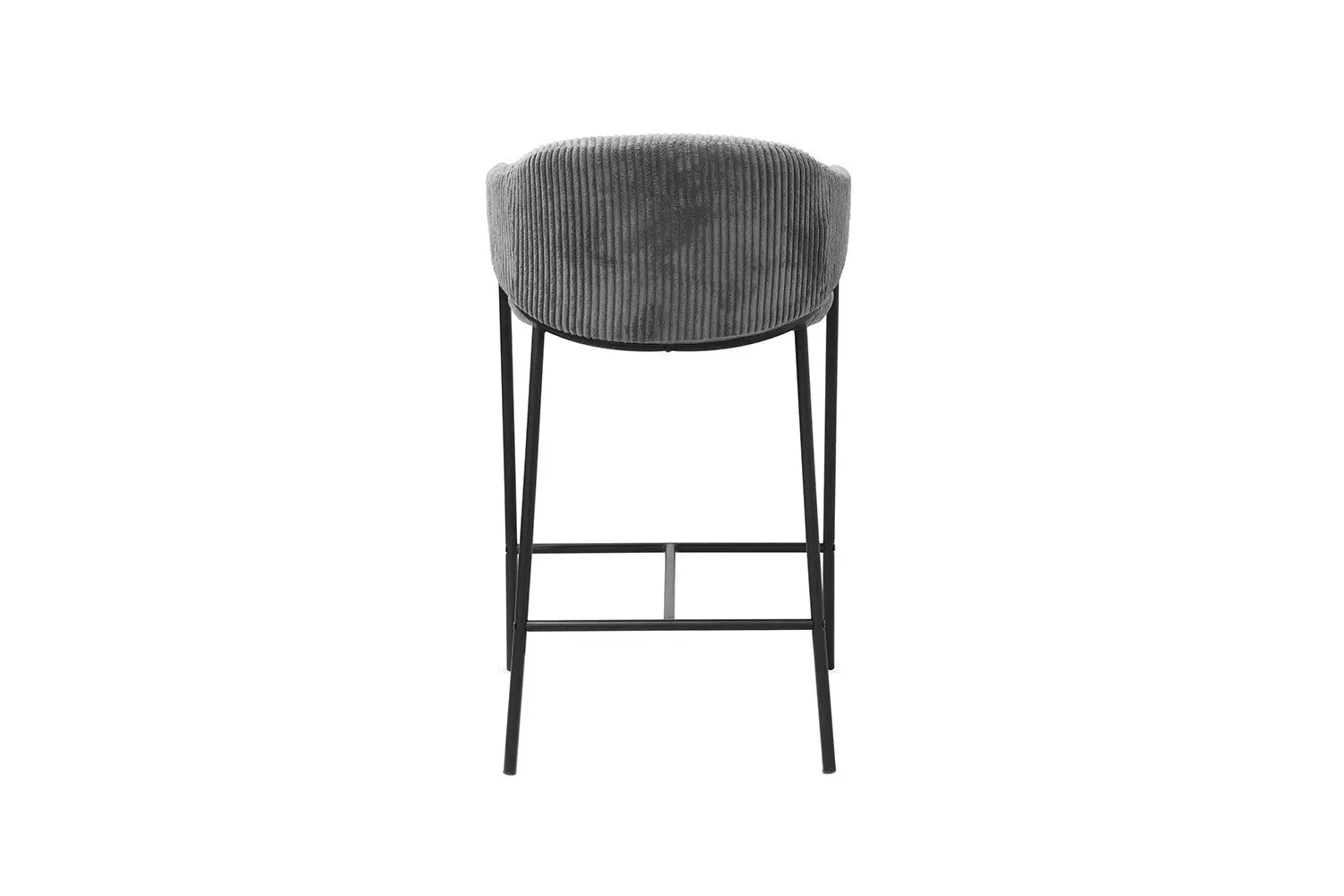 Lot de Chaises de Bar HINAYA en Tissu Velours Côtelé Gris Foncé - 54 x 59 cm ROUSSEAU