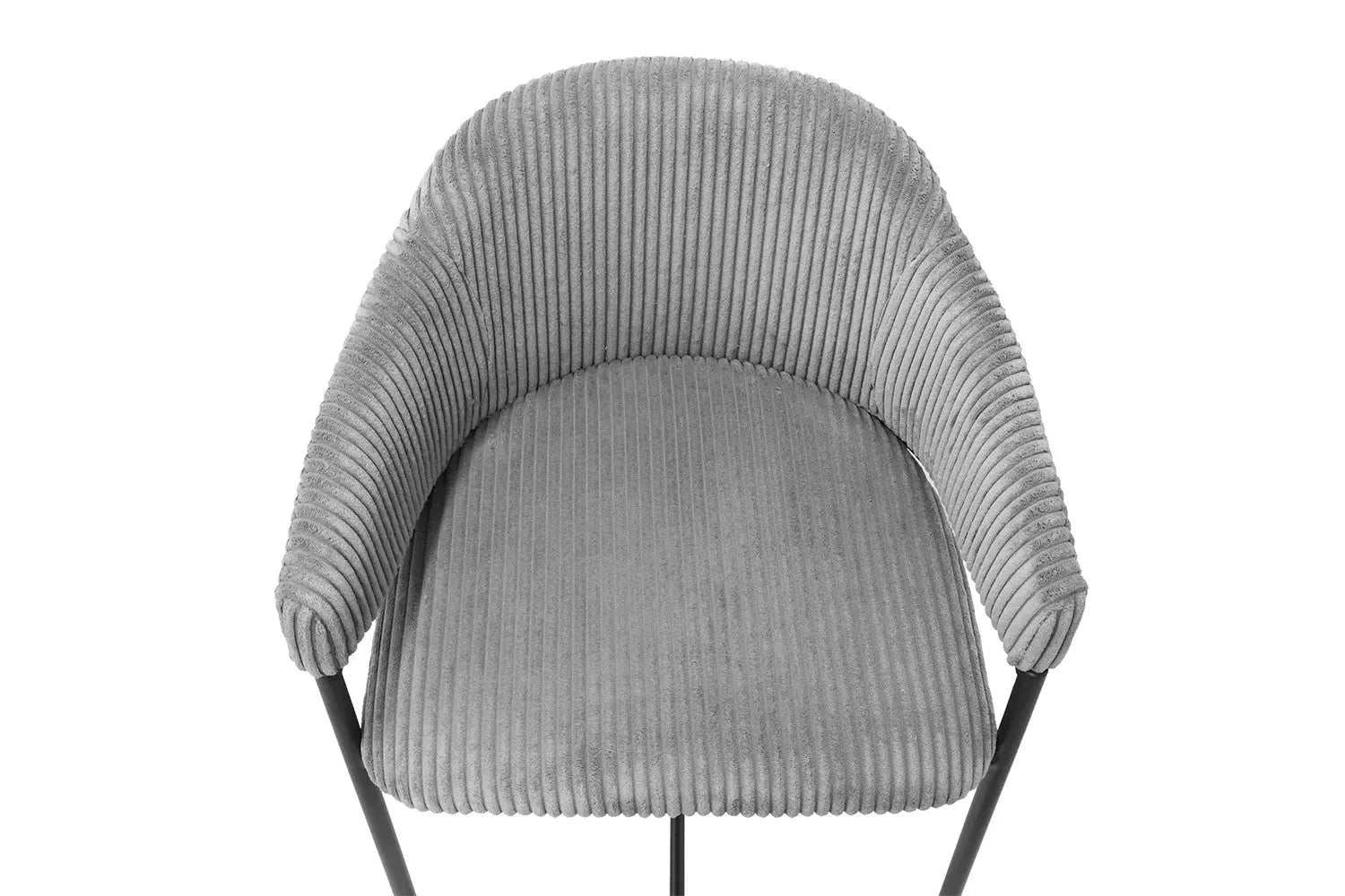 Lot de Chaises de Bar HINAYA en Tissu Velours Côtelé Gris Foncé - 54 x 59 cm ROUSSEAU