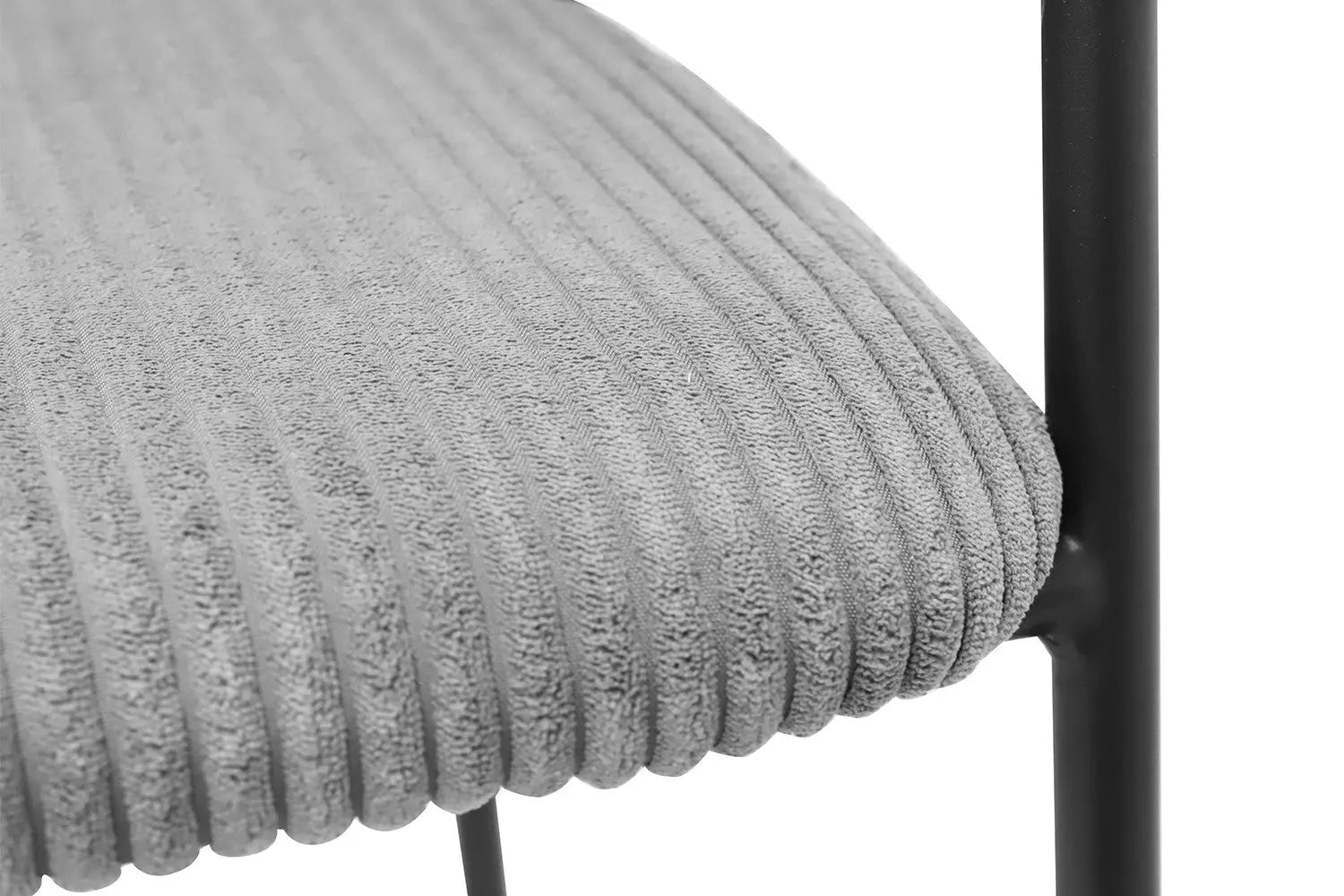 Lot de Chaises de Bar HINAYA en Tissu Velours Côtelé Gris Foncé - 54 x 59 cm ROUSSEAU