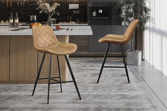Lot de Chaises de Bar HINAYA en Tissu Velours Côtelé Gris Foncé - 54 x 59 cm (Copie) ROUSSEAU