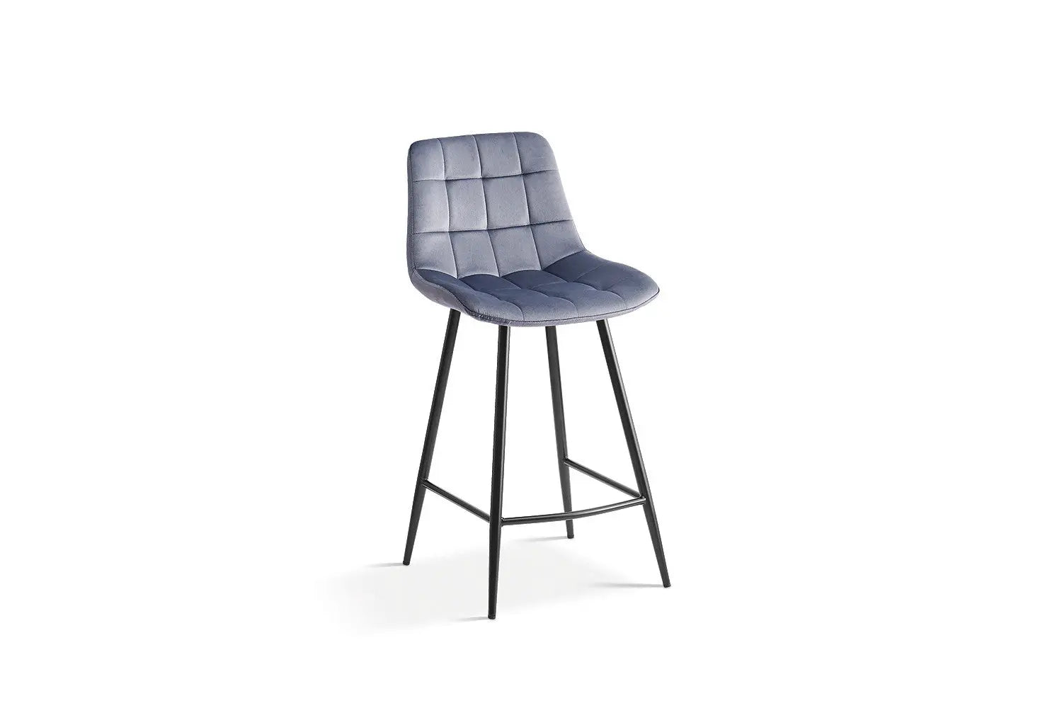 Lot de Chaises de Bar JULIA en Tissu Velours Gris Foncé - 46 x 36 cm ROUSSEAU