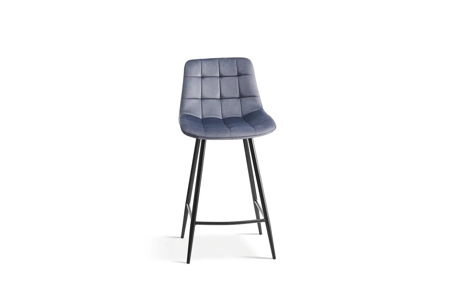 Lot de Chaises de Bar JULIA en Tissu Velours Gris Foncé - 46 x 36 cm ROUSSEAU