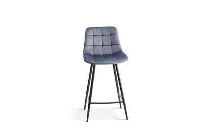 Lot de Chaises de Bar JULIA en Tissu Velours Gris Foncé - 46 x 36 cm ROUSSEAU