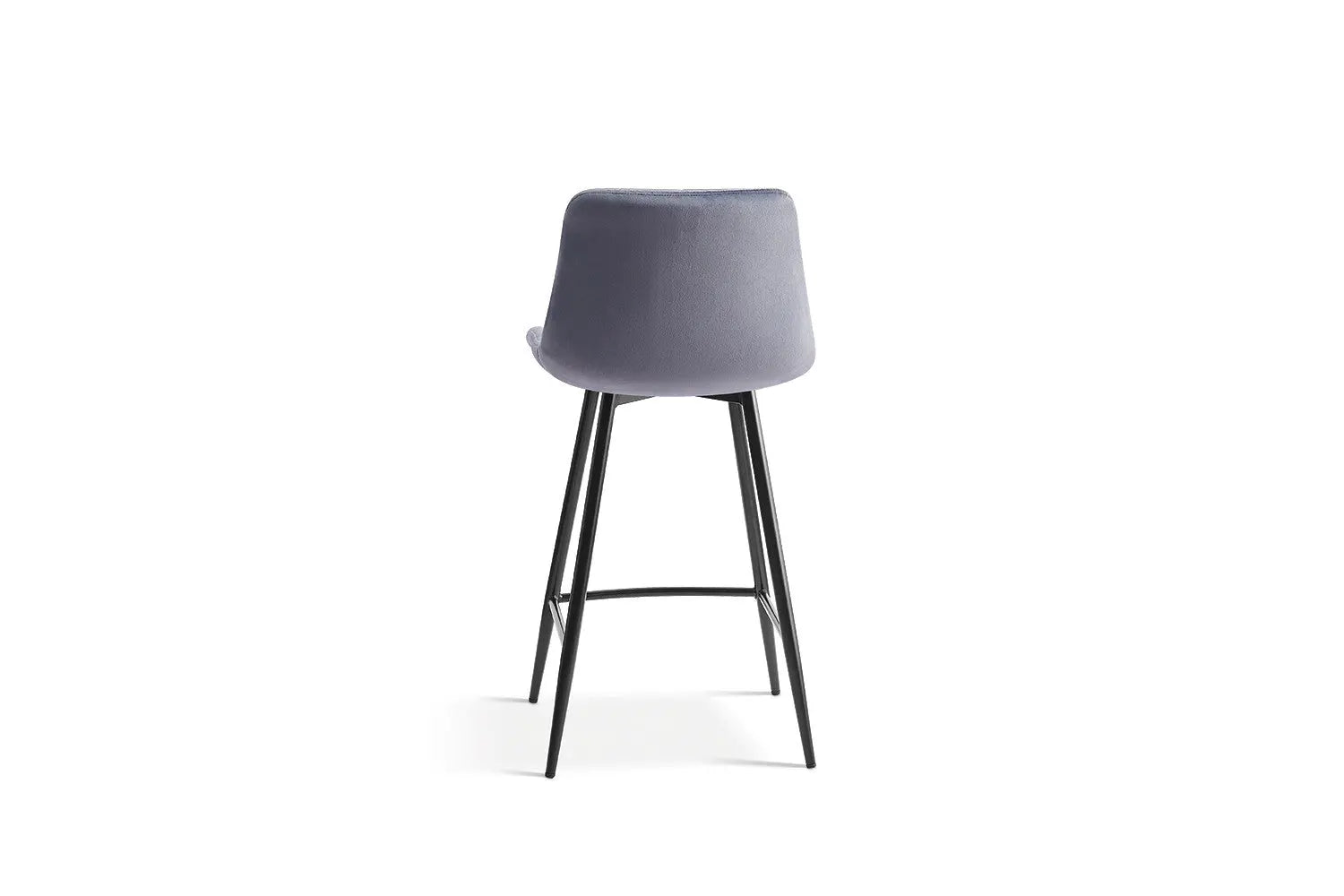 Lot de Chaises de Bar JULIA en Tissu Velours Gris Foncé - 46 x 36 cm ROUSSEAU
