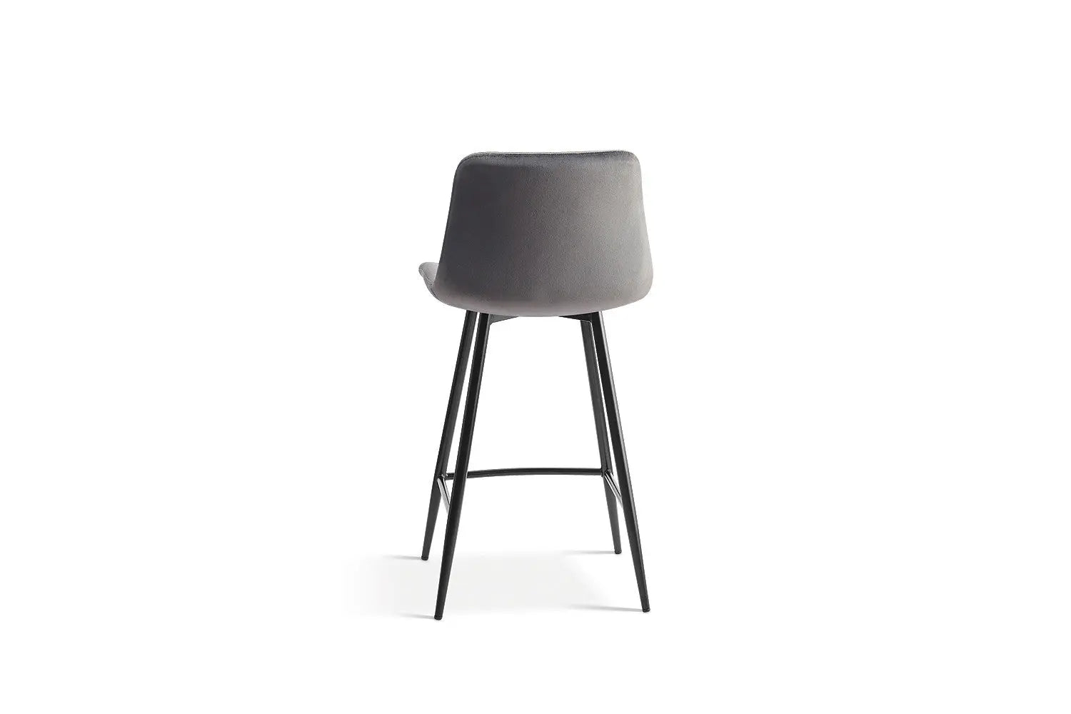 Lot de Chaises de Bar JULIA en Tissu Velours Gris Foncé - 46 x 36 cm Tikoya