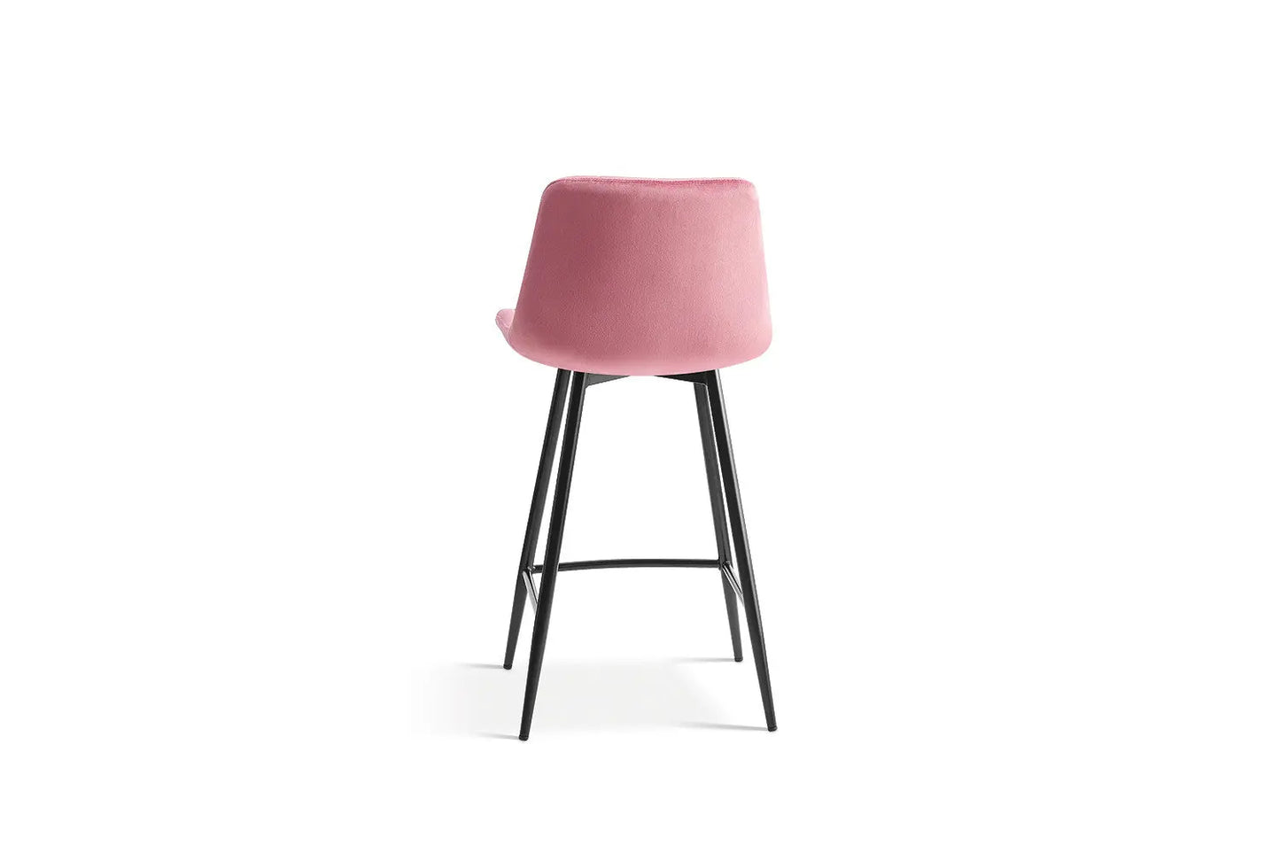 Lot de Chaises de Bar JULIA en Tissu Velours Rose - 46 x 36 cm TiKoya
