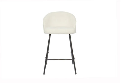 Lot de Chaises de Bar JUNYA en Tissu Bouclé Blanc - 52 x 51 cm ROUSSEAU