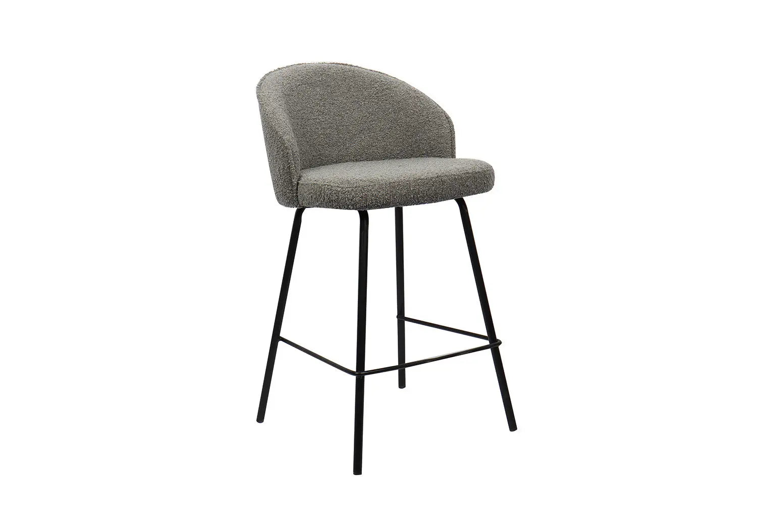 Lot de Chaises de Bar JUNYA en Tissu Bouclé Gris - 52 x 51 cm ROUSSEAU
