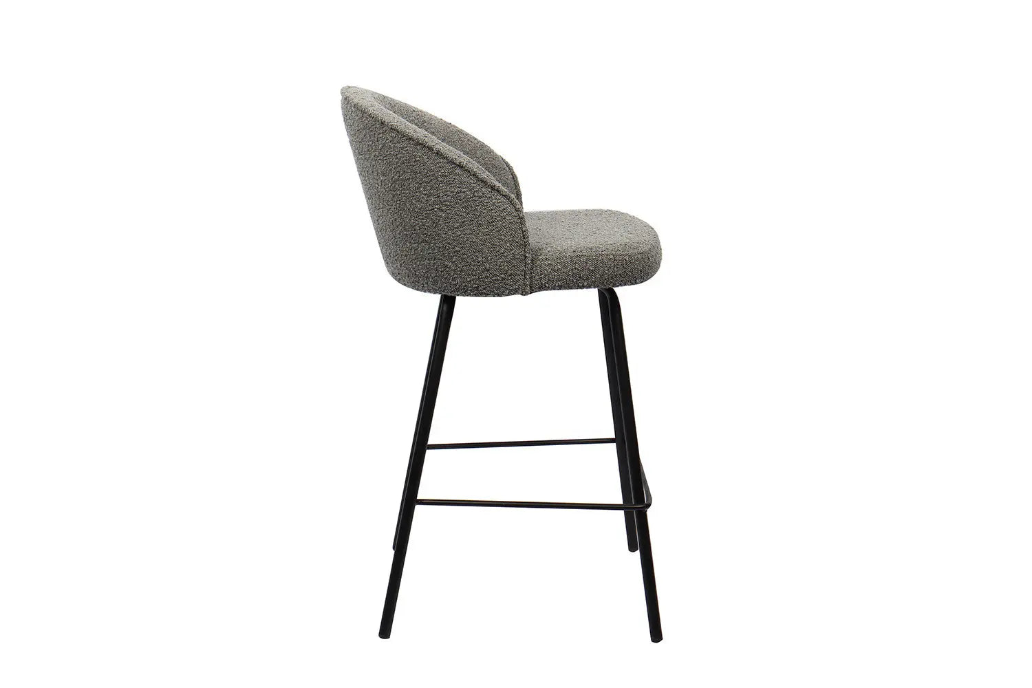 Lot de Chaises de Bar JUNYA en Tissu Bouclé Gris - 52 x 51 cm ROUSSEAU