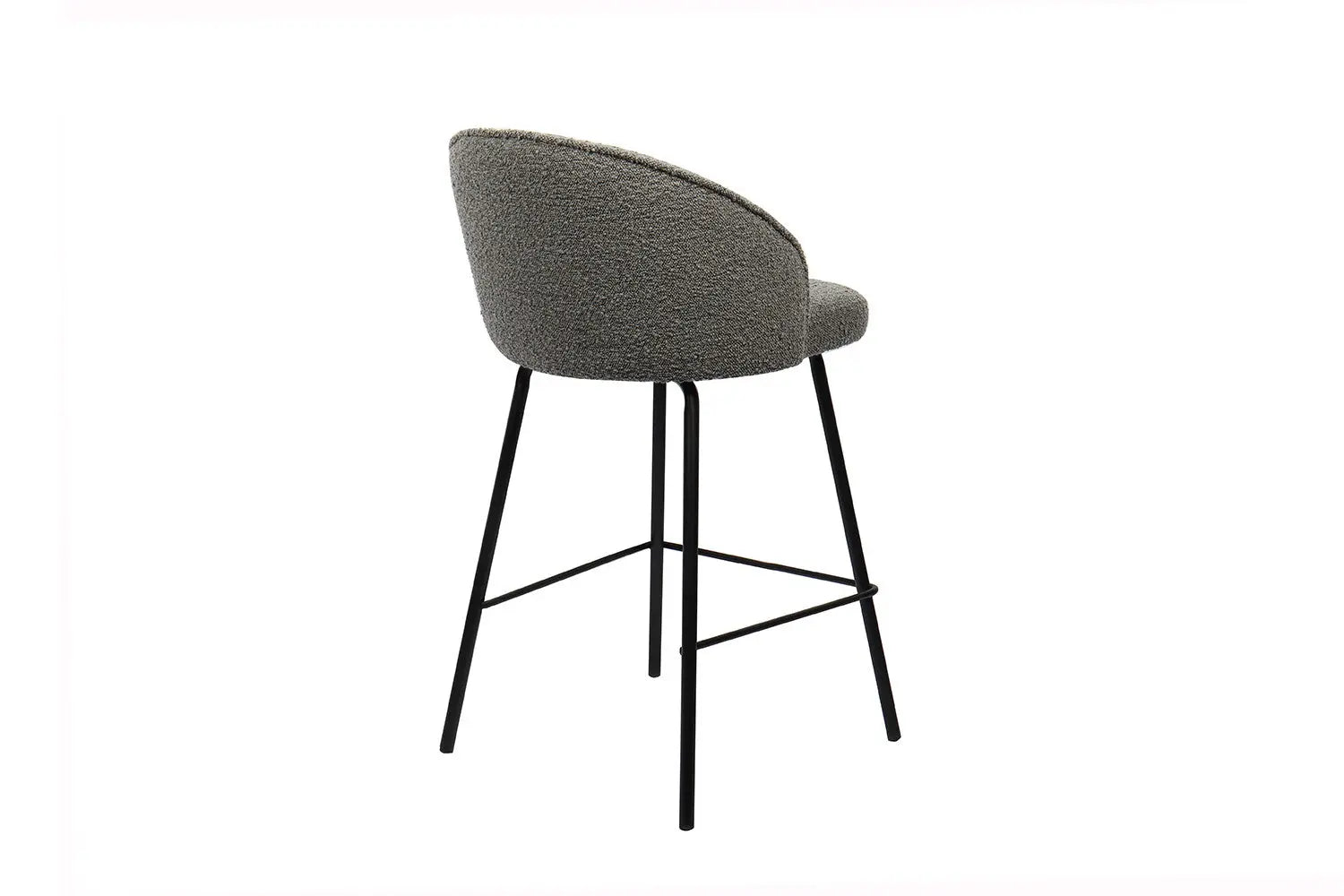Lot de Chaises de Bar JUNYA en Tissu Bouclé Gris - 52 x 51 cm ROUSSEAU