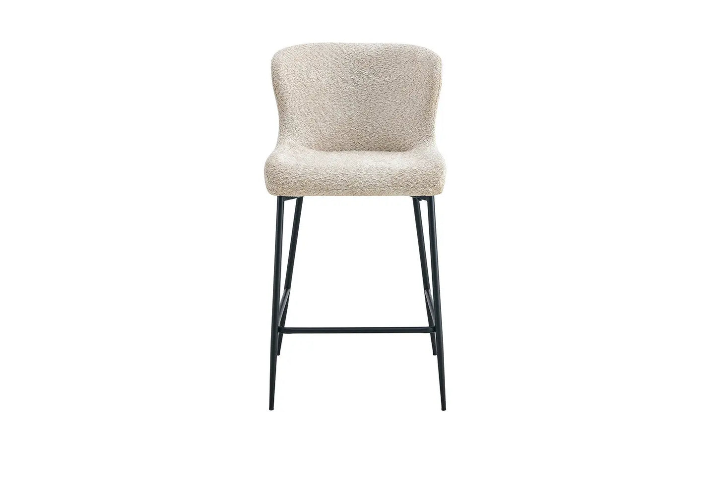 Lot de Chaises de Bar LISE en Tissu Bouclé Beige - 51.5 x 56 cm ROUSSEAU