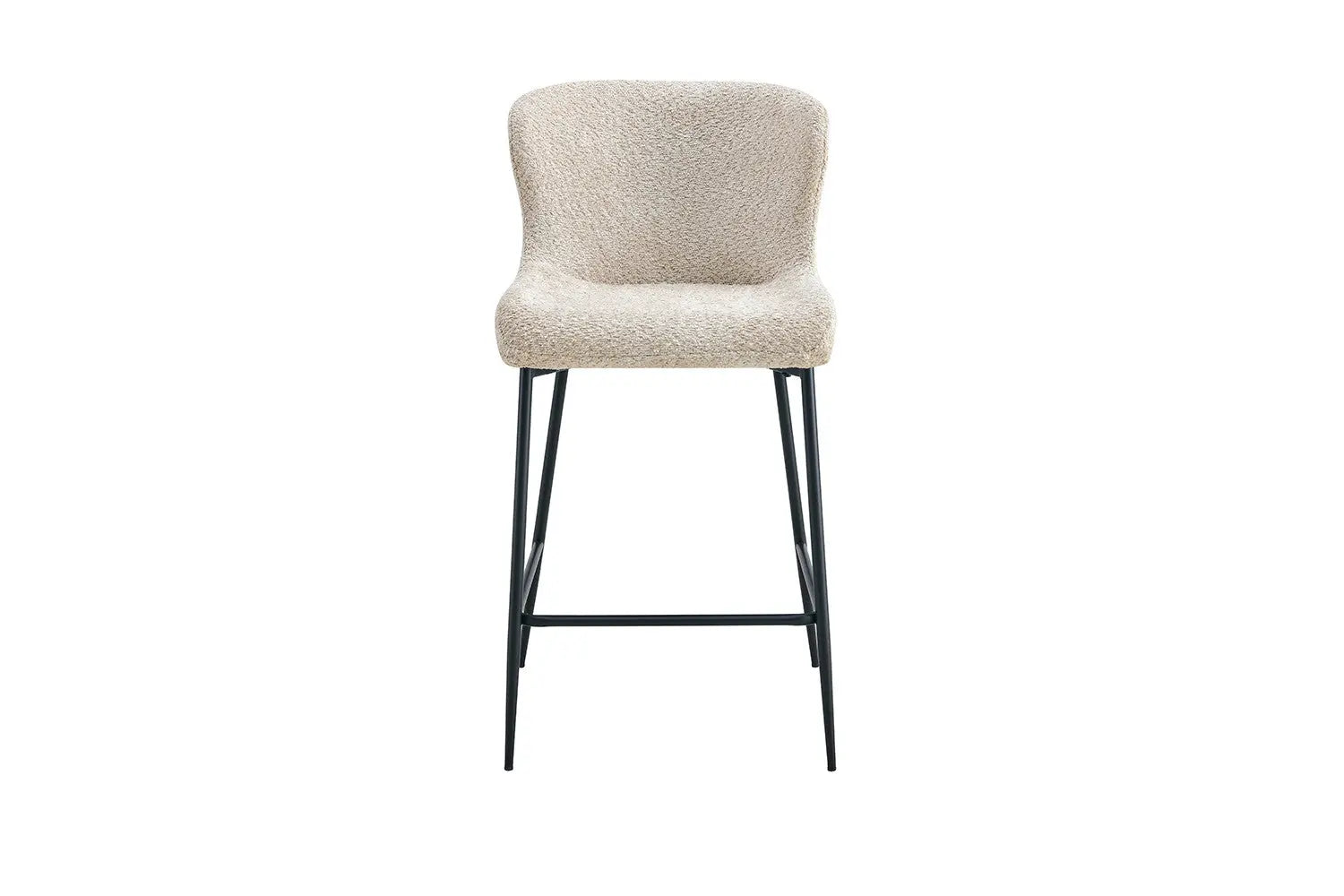 Lot de Chaises de Bar LISE en Tissu Bouclé Beige - 51.5 x 56 cm ROUSSEAU