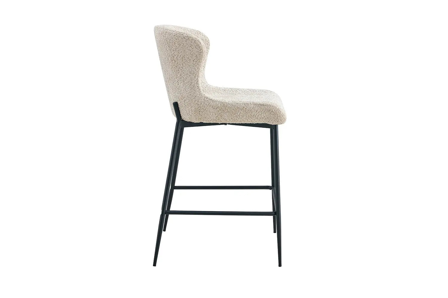 Lot de Chaises de Bar LISE en Tissu Bouclé Beige - 51.5 x 56 cm ROUSSEAU