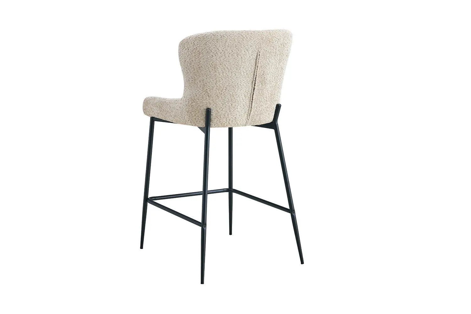 Lot de Chaises de Bar LISE en Tissu Bouclé Beige - 51.5 x 56 cm ROUSSEAU