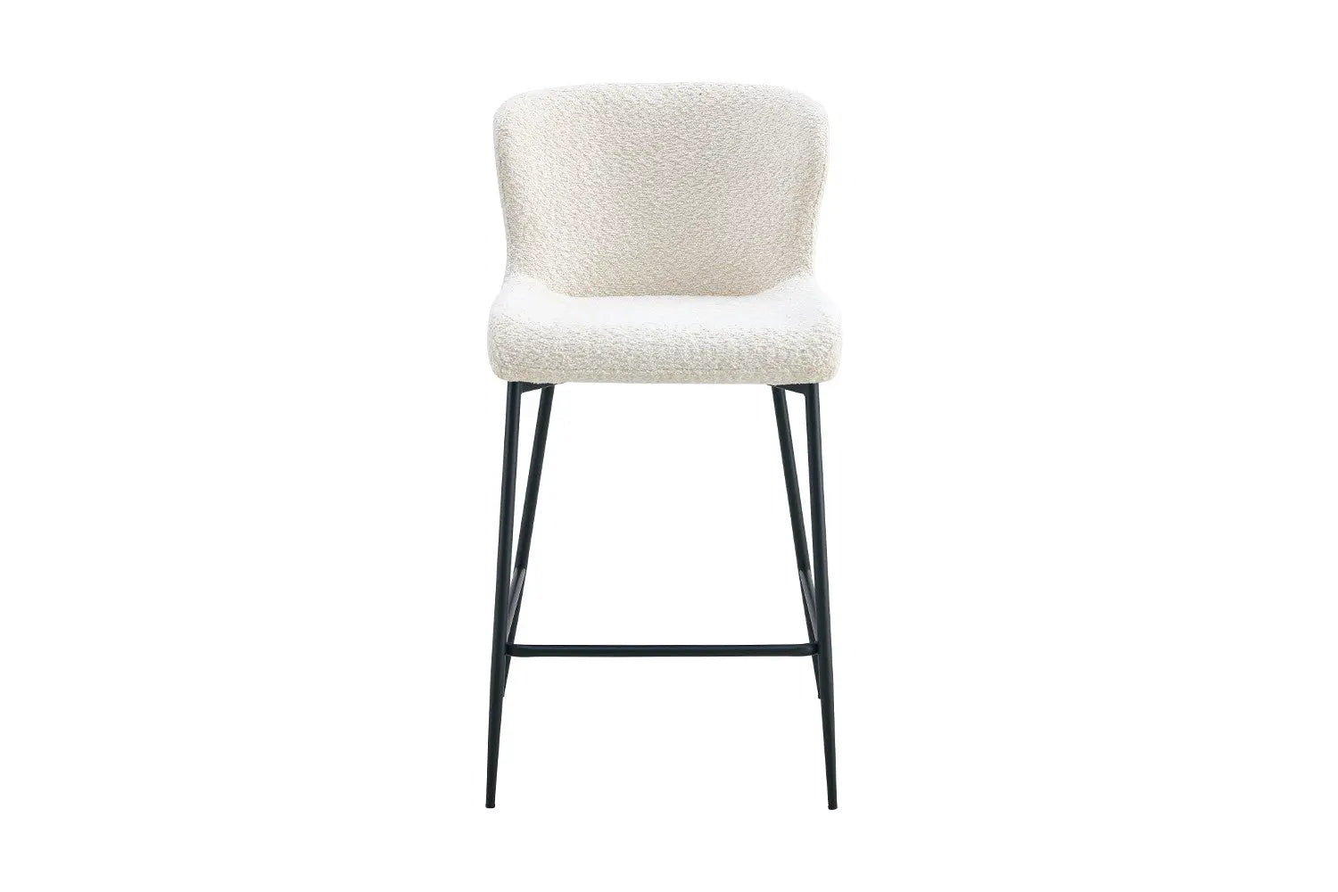 Lot de Chaises de Bar LISE en Tissu Bouclé Écru - 51.5 x 56 cm ROUSSEAU