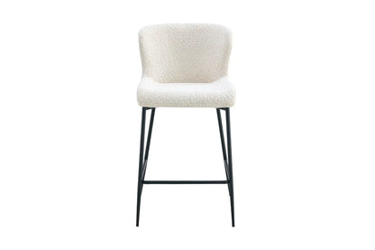 Lot de Chaises de Bar LISE en Tissu Bouclé Écru - 51.5 x 56 cm ROUSSEAU