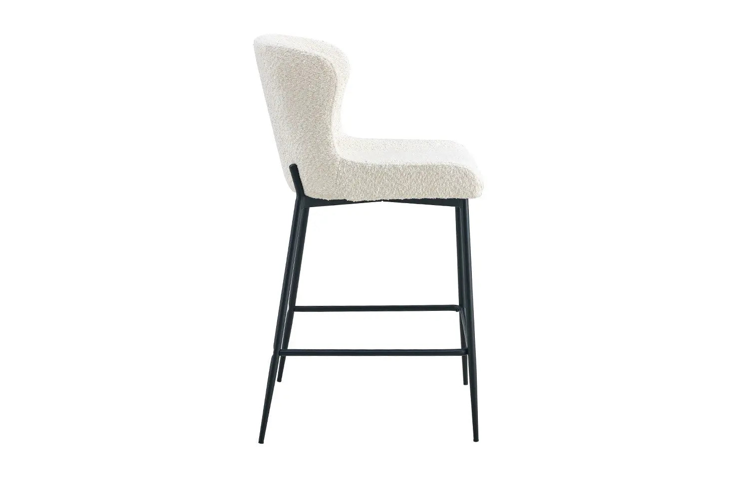Lot de Chaises de Bar LISE en Tissu Bouclé Écru - 51.5 x 56 cm ROUSSEAU