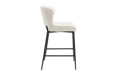 Lot de Chaises de Bar LISE en Tissu Bouclé Écru - 51.5 x 56 cm ROUSSEAU