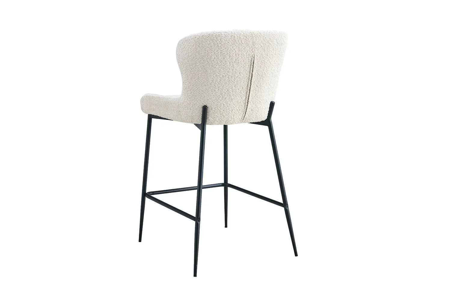 Lot de Chaises de Bar LISE en Tissu Bouclé Écru - 51.5 x 56 cm ROUSSEAU