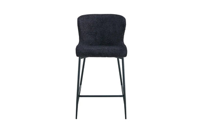 Lot de Chaises de Bar LISE en Tissu Bouclé Gris Foncé - 51.5 x 56 cm ROUSSEAU
