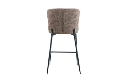 Lot de Chaises de Bar LISE en Tissu Bouclé Sable - 51.5 x 56 cm ROUSSEAU