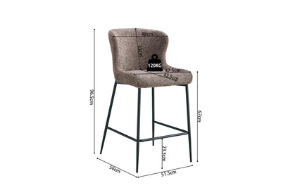 Lot de Chaises de Bar LISE en Tissu Bouclé Sable - 51.5 x 56 cm ROUSSEAU