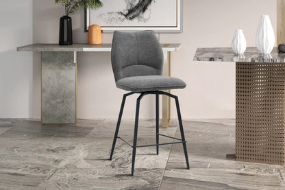 Lot de Chaises de Bar LYARA en Tissu Gris Foncé - 48 x 56 cm ROUSSEAU