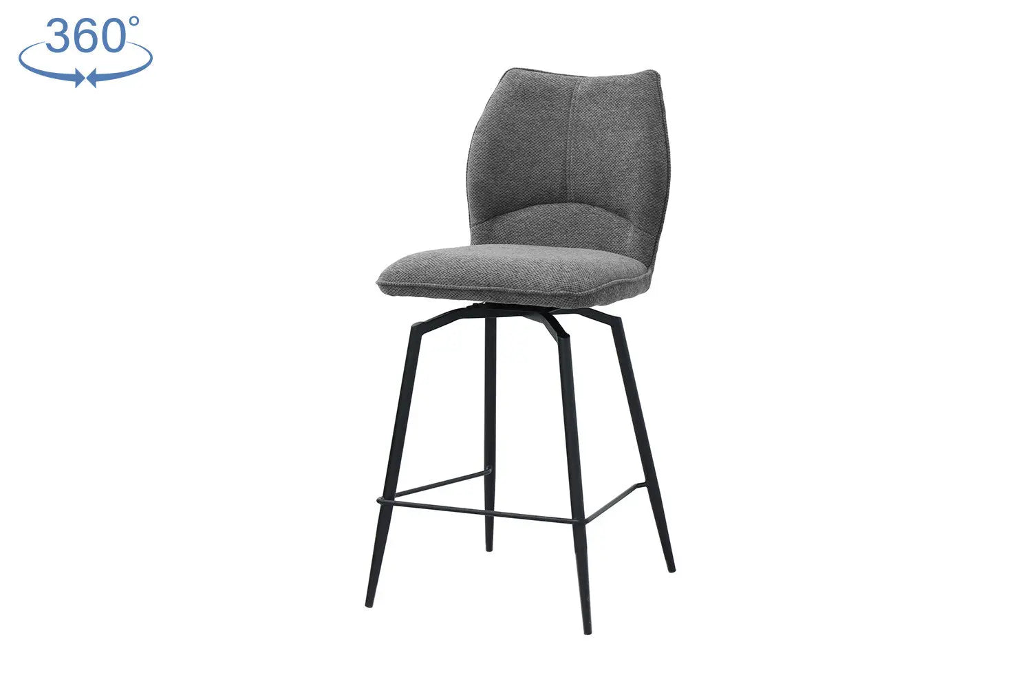 Lot de Chaises de Bar LYARA en Tissu Gris Foncé - 48 x 56 cm ROUSSEAU