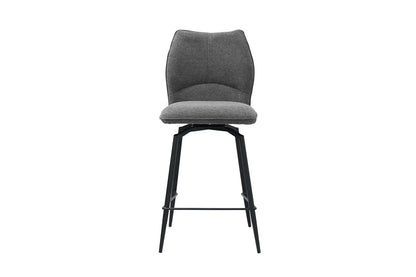 Lot de Chaises de Bar LYARA en Tissu Gris Foncé - 48 x 56 cm ROUSSEAU