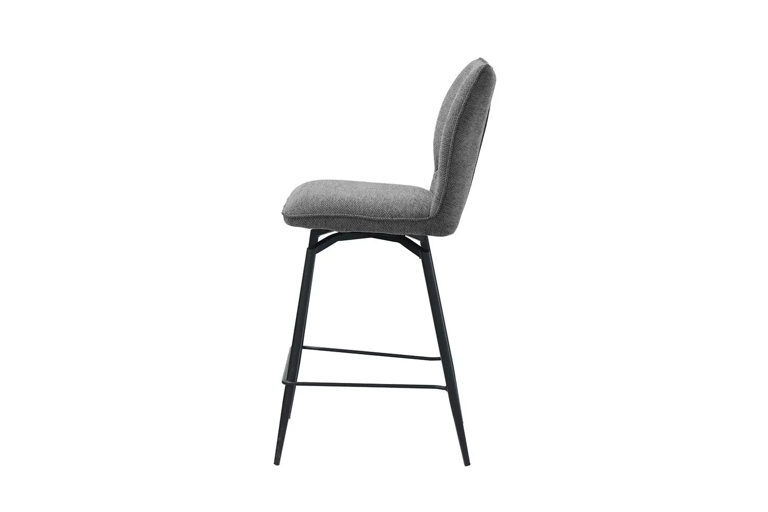 Lot de Chaises de Bar LYARA en Tissu Gris Foncé - 48 x 56 cm ROUSSEAU