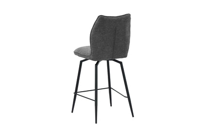 Lot de Chaises de Bar LYARA en Tissu Gris Foncé - 48 x 56 cm ROUSSEAU